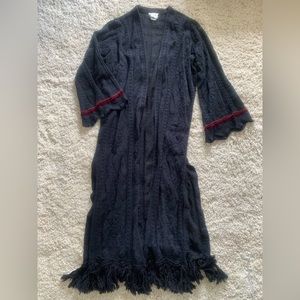 Giada_forte Black Lace Duster Coat